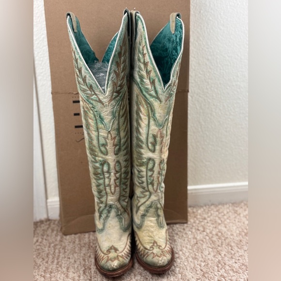 Corral Turquoise and Brown Western Boots Size 7M - Picture 3 of 11